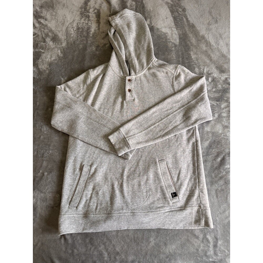 PRANA Hooded Sweatshirt Gray Size Large with Pockets Long Sleeve